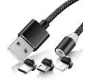 MAGNETIC 3W1 BLACK USB CABLE