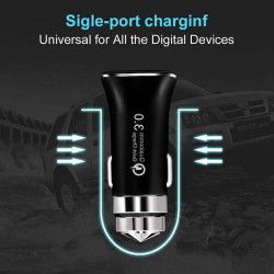 CAR CHARGER 1xUSB LZ-328 3A [QUICK CHARGE] BLACK