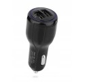 CAR CHARGER 2xUSB DC-681 3.1A [QUICK CHARGE] BLACK
