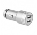 CAR CHARGER 2xUSB LZ-329 2.1A [QUICK CHARGE] SILVER