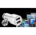 CAR CHARGER 2xUSB LZ-329 2.1A [QUICK CHARGE] SILVER