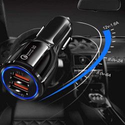 CAR CHARGER 2xUSB LZ-681 3.1A [QUICK CHARGE] BLACK
