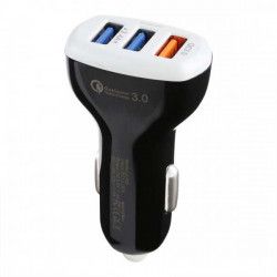CAR CHARGER 3xUSB LZ-429 2.4A [QUICK CHARGE] BLACK